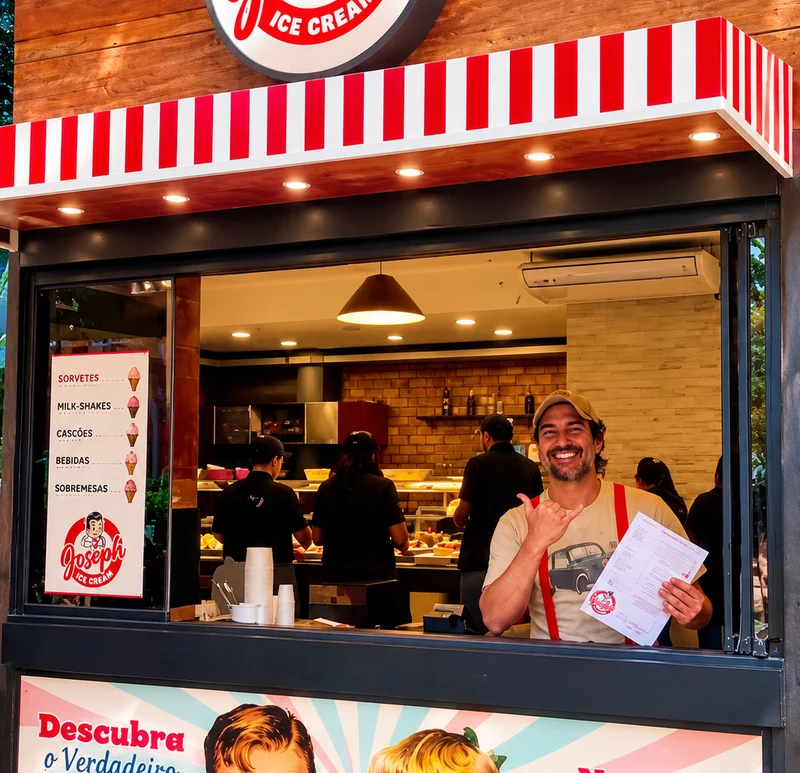 Quiosque Joseph Ice Cream na Praça das Violetas em Alphaville